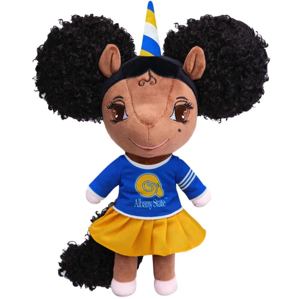 YOUnicorn HBCU Cheerleader Unicorn with Afro Ponytails - Picture 3 of 7